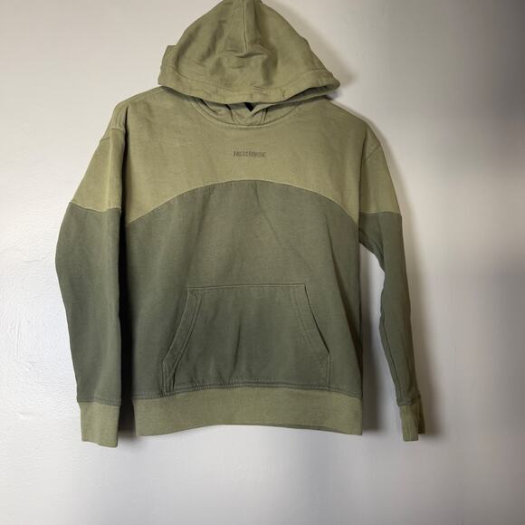 ABERCROMBIE KIDS Boys 9/10 Hoodie Jogger Set Green Two-Tone Relaxed Fit Outfit - Picture 2 of 10